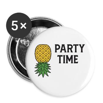Lets Party Pineapple Symbol  - Buttons large 2.2''/56 mm (5-pack) - white - Front