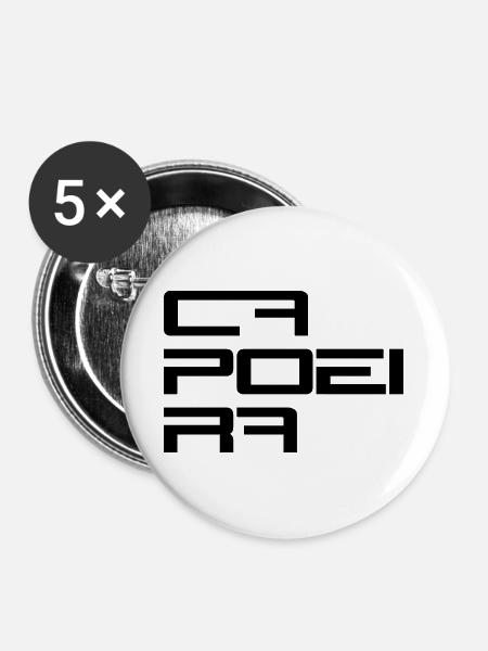 Capoeira Modern Style - Buttons groß 56 mm (5er Pack) - Weiß