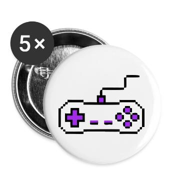Retro Gamepad Controller Zocker - Buttons groß 56 mm (5er Pack) - Weiß - Vorne