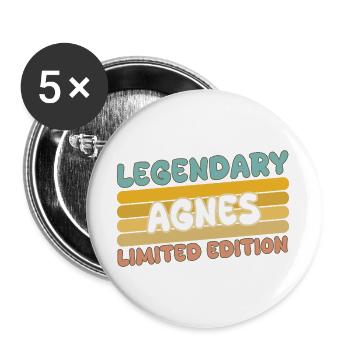 Agnes as Legendary - Buttons large 2.2''/56 mm (5-pack) - white - Front