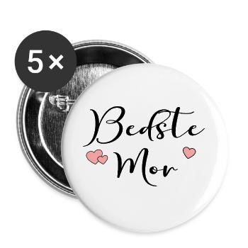 Denmark Best Mom - Buttons large 2.2''/56 mm (5-pack) - white - Front