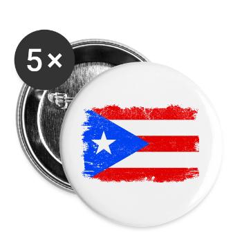 Puerto Rico Flagge Karibische Insel Puerto Rico USA - Buttons groß 56 mm (5er Pack) - Weiß - Vorne