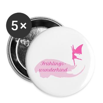 Frühlingswunderkind Wortschätze vergessene Wörter - Buttons groß 56 mm (5er Pack) - Weiß - Vorne