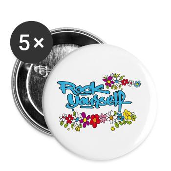 Rock Yourself  - Buttons groß 56 mm (5er Pack) - Weiß - Vorne