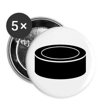 Hockey Puck - Buttons large 2.2''/56 mm (5-pack) - white - Front
