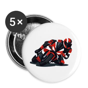 Racer Geometry Print - Buttons large 2.2''/56 mm (5-pack) - white - Front