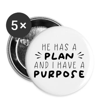 Plan & Purpose - Buttons groß 56 mm (5er Pack) - Weiß - Vorne
