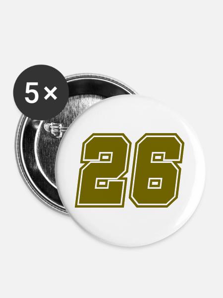 26 - Buttons groß 56 mm (5er Pack) - Weiß