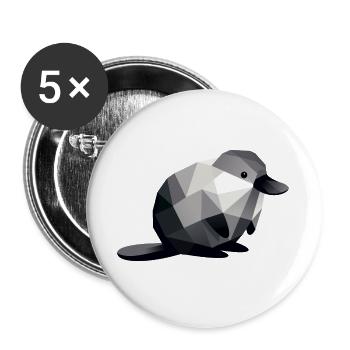 Schnabeltier - Buttons groß 56 mm (5er Pack) - Weiß - Vorne