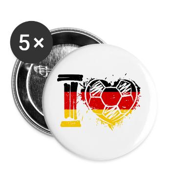 Germany Football Fan Outfit Vintage - Buttons large 2.2''/56 mm (5-pack) - white - Front
