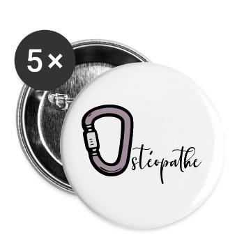 Ostéopathe - Lot de 5 grands badges (56 mm) - blanc - Devant