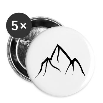 Berge - Buttons groß 56 mm (5er Pack) - Weiß - Vorne