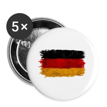 Germany Flag - Buttons large 2.2''/56 mm (5-pack) - white - Front