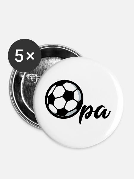 Fußball Opa - Buttons groß 56 mm (5er Pack) - Weiß