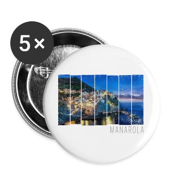 Manarola Cinque Terre La Spezia in Italien Design - Buttons groß 56 mm (5er Pack) - Weiß - Vorne