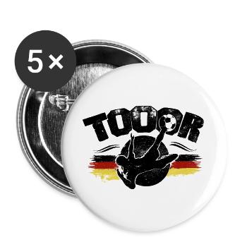 Deutsche Flagge graffiti Kunst Fussball - Buttons groß 56 mm (5er Pack) - Weiß - Vorne