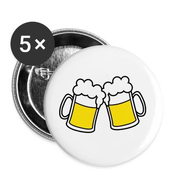 bier_2 - Buttons groß 56 mm (5er Pack) - Weiß - Vorne