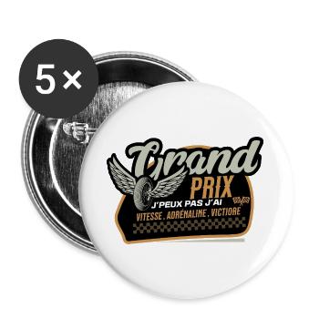 Grand Prix Ailes et Vitesse - Lot de 5 grands badges (56 mm) - blanc - Devant