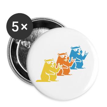 Murmeltier Sonnenbrille Rock On - Buttons groß 56 mm (5er Pack) - Weiß - Vorne
