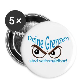 Deine Grenzen sind verhandelbar - Buttons groß 56 mm (5er Pack) - Weiß - Vorne