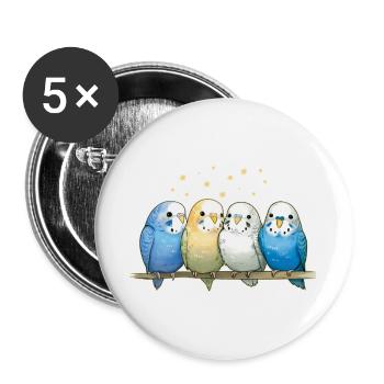 Budgie group - Buttons large 2.2''/56 mm (5-pack) - white - Front