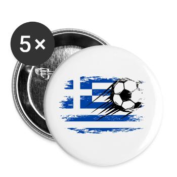 Flag football grec utilisé - Lot de 5 grands badges (56 mm) - blanc - Devant