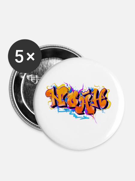 Noah - Buttons groß 56 mm (5er Pack) - Weiß