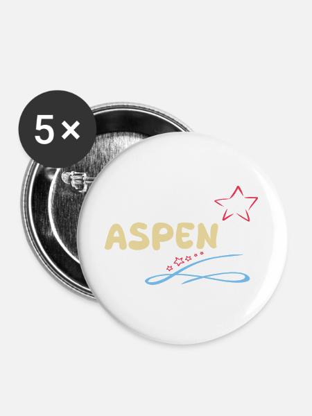 Geschenk für Aspen - Buttons groß 56 mm (5er Pack) - Weiß