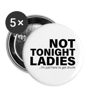 Pas ce soir Chemise de fête bourrée - Lot de 5 grands badges (56 mm) - blanc - Devant