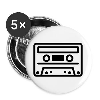 Music cassette - Buttons large 2.2''/56 mm (5-pack) - white - Front