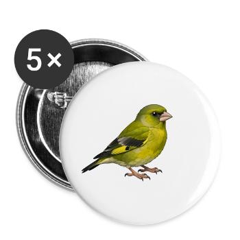 Oiseau Pintard - Lot de 5 grands badges (56 mm) - blanc - Devant