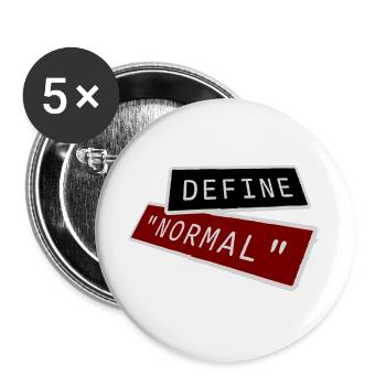 Define Normal Lustig Sarkastisch Definition Grafik - Buttons groß 56 mm (5er Pack) - Weiß - Vorne
