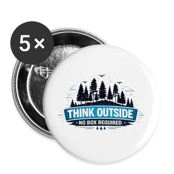 Outdoor Hiking Gift for Adventure Lover - Buttons large 2.2''/56 mm (5-pack) - white - Front