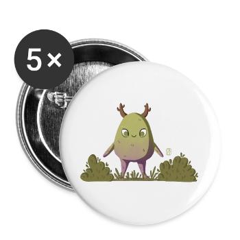 Créature de la forêt mousseuse/Créature de la nature - Lot de 5 grands badges (56 mm) - blanc - Devant