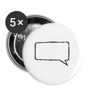Sprechblase_Grunge_Eckig - Lot de 5 grands badges (56 mm) - blanc - Devant