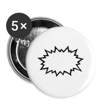Sprechblase_Grunge_Explosion - Lot de 5 grands badges (56 mm) - blanc - Devant