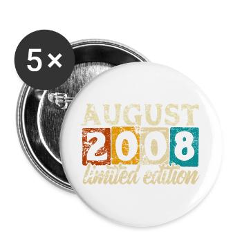 Édition limitée cadeau d’anniversaire d’août 2008 - Lot de 5 grands badges (56 mm) - blanc - Devant