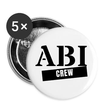Abi Crew - Abitur Abschluss Jahrgang Abifahrt - Buttons groß 56 mm (5er Pack) - Weiß - Vorne