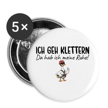 Klettern Da hab ich meine Ruhe - Buttons groß 56 mm (5er Pack) - Weiß - Vorne