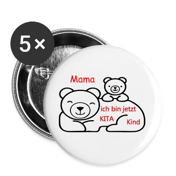 Kita Kind - Buttons groß 56 mm (5er Pack) - Weiß - Vorne