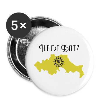 Ile de Batz - Lot de 5 grands badges (56 mm) - blanc - Devant