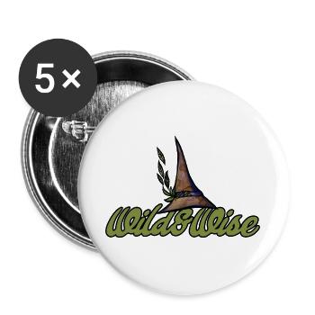Wild & Wise Nature Wappen - Buttons groß 56 mm (5er Pack) - Weiß - Vorne