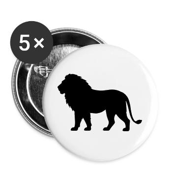 Löwe - Buttons groß 56 mm (5er Pack) - Weiß - Vorne