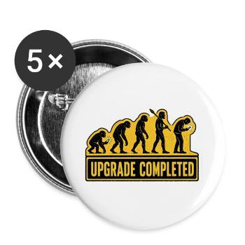 Menschliche Evolution Smartphone-Upgrade-Humor - Buttons groß 56 mm (5er Pack) - Weiß - Vorne