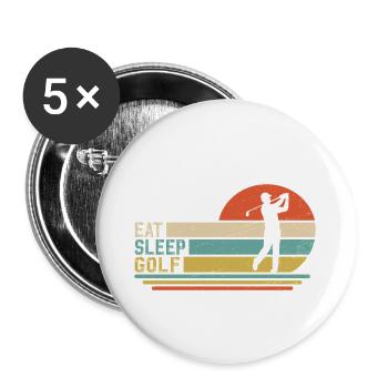 Eat Sleep Play Golf - Buttons large 2.2''/56 mm (5-pack) - white - Front