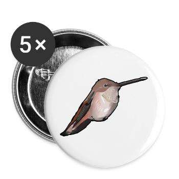 Kolibri im Abendlicht - Buttons groß 56 mm (5er Pack) - Weiß - Vorne