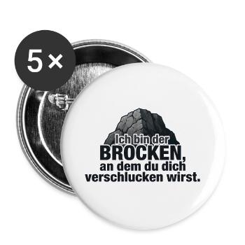 Ich bin der Brocken – Felsen Spruch Design - Buttons groß 56 mm (5er Pack) - Weiß - Vorne