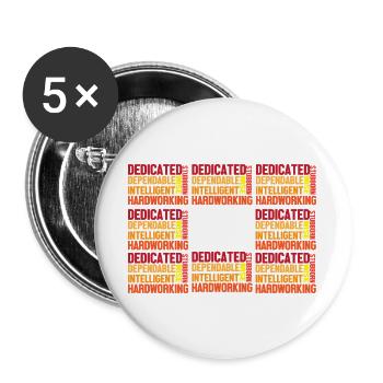 Sternzeichen Stier - Buttons groß 56 mm (5er Pack) - Weiß - Vorne