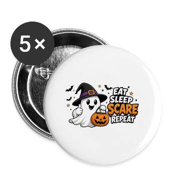 Halloween eat, sleep, scare, repeat - Buttons large 2.2''/56 mm (5-pack) - white - Front