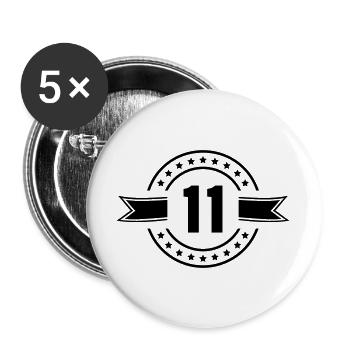 11 - Buttons groß 56 mm (5er Pack) - Weiß - Vorne